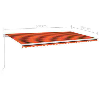 Manuelle Markise mit Solar-LED 6 x 3 m