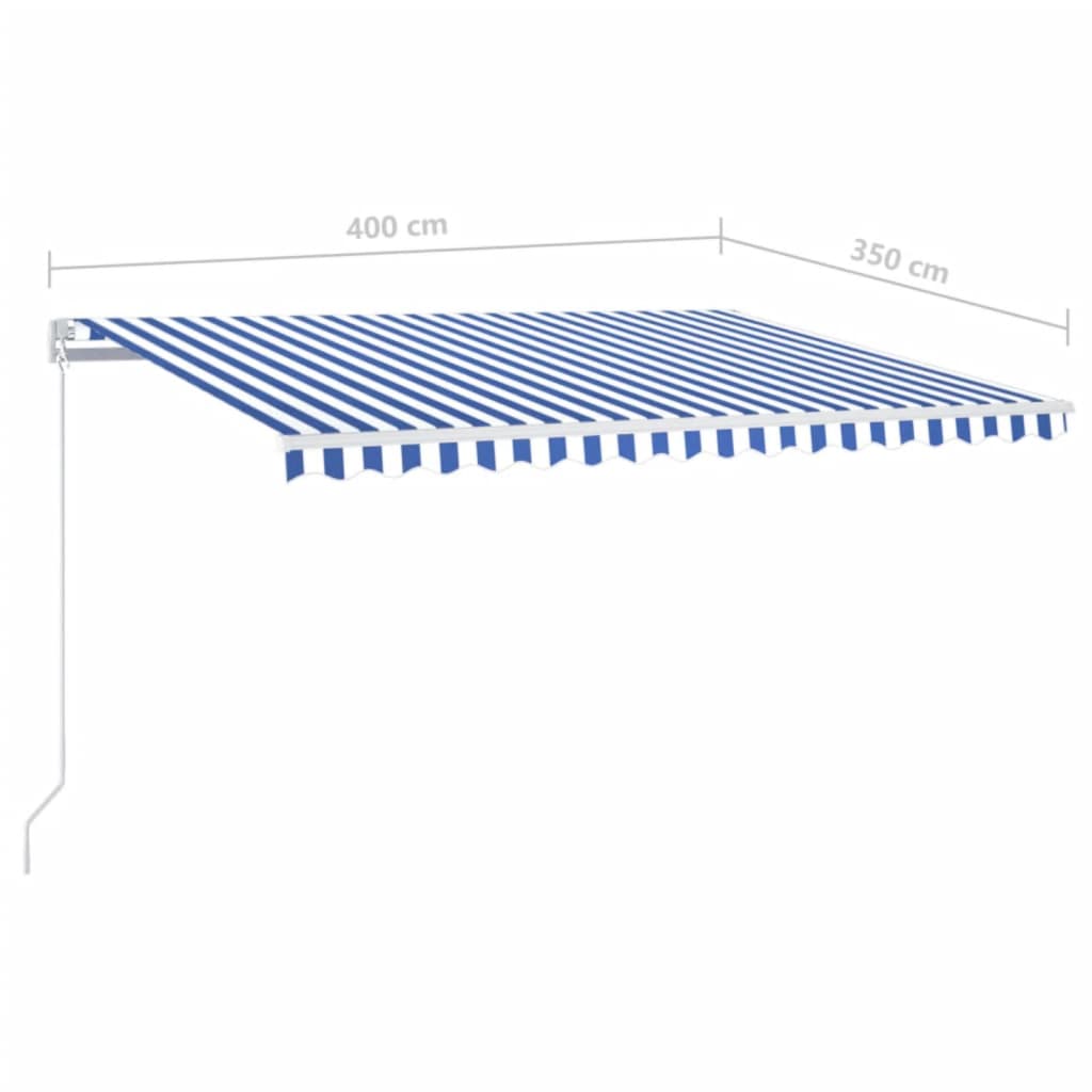 Markise Manuell Einziehbar 400x350 cm Blau und Weiß