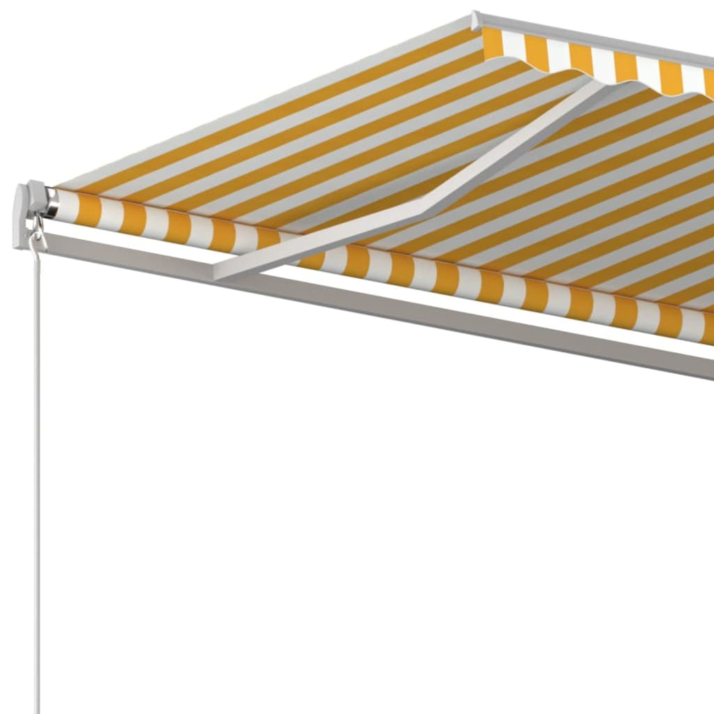 Markise Manuell Einziehbar 400x350 cm Gelb und Weiß