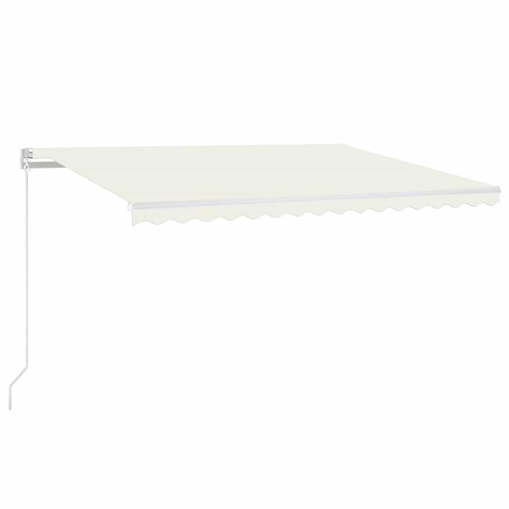 Markise Manuell Einziehbar mit LED 400x350 cm Creme
