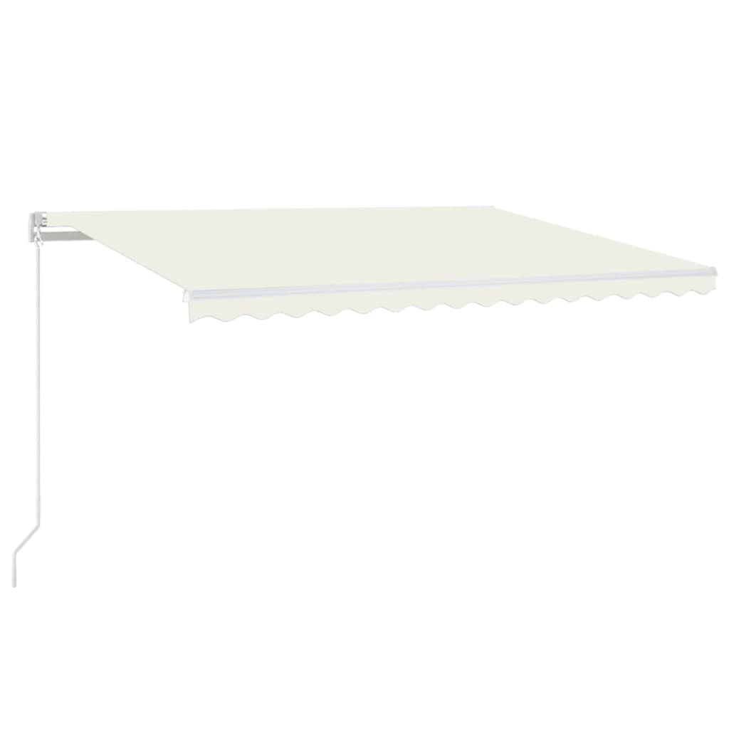 Markise Manuell Einziehbar mit LED 400x350 cm Creme