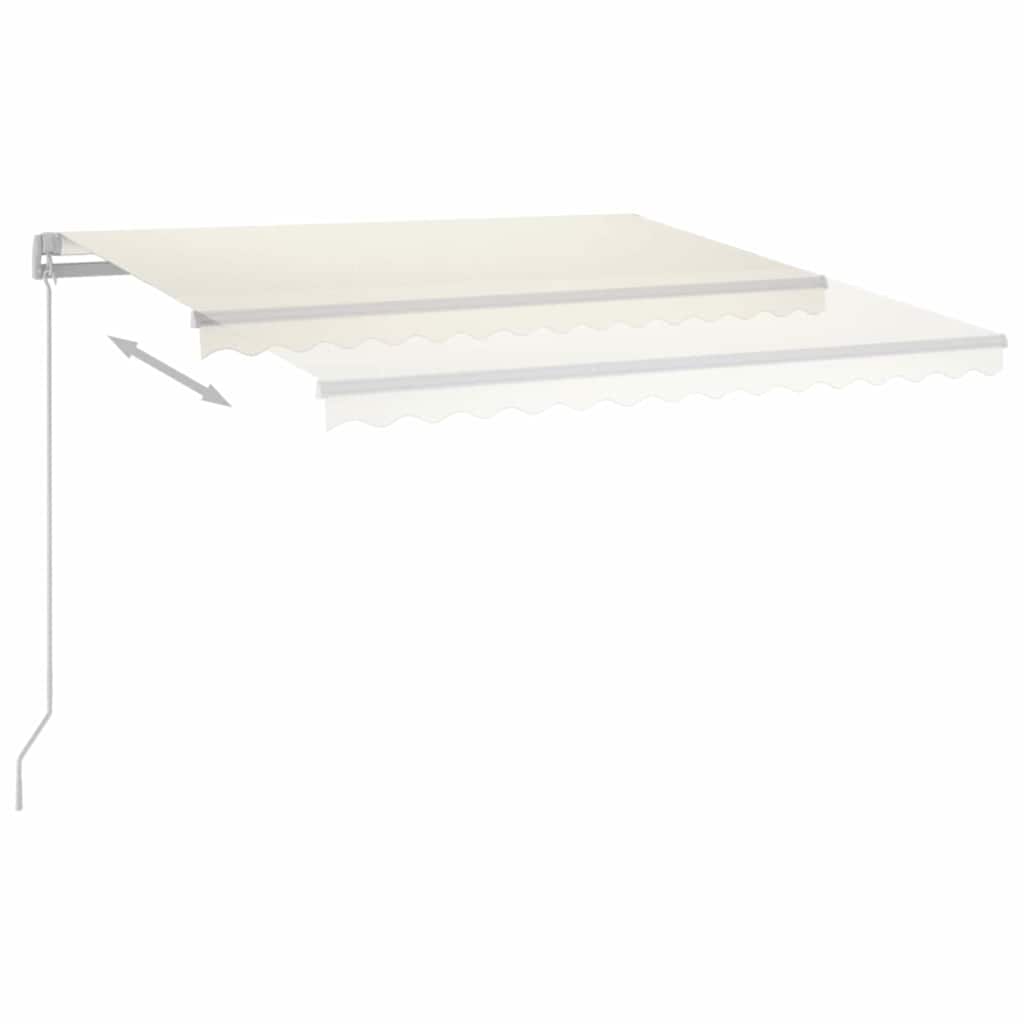 Markise Manuell Einziehbar mit LED 400x350 cm Creme