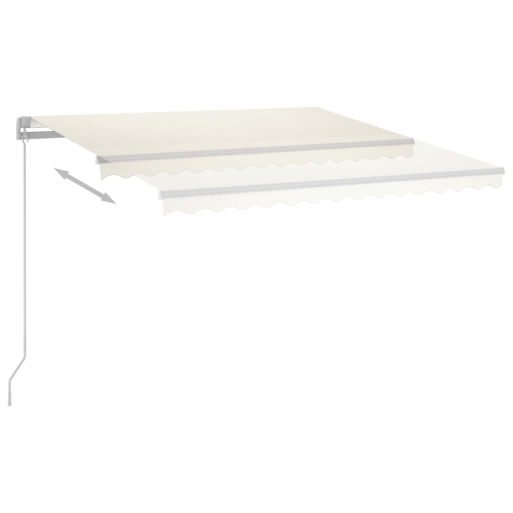 Markise Manuell Einziehbar mit LED 400x350 cm Creme
