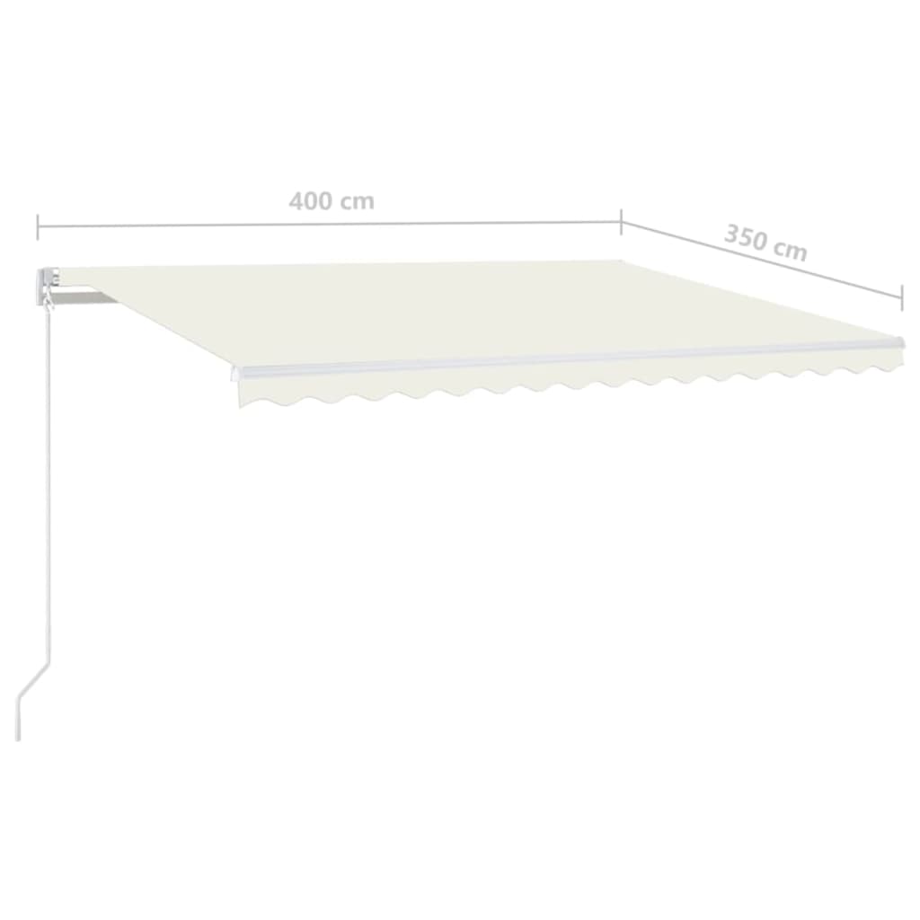 Markise Manuell Einziehbar mit LED 400x350 cm Creme