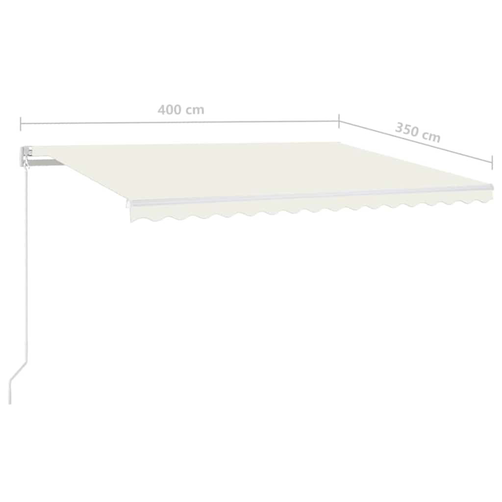 Markise Manuell Einziehbar mit LED 400x350 cm Creme
