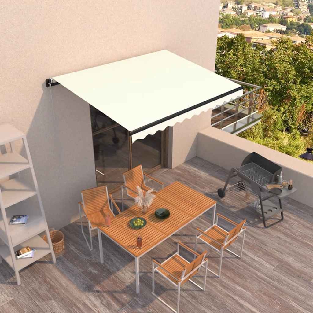 Markise Manuell Einziehbar 350x250 cm Creme