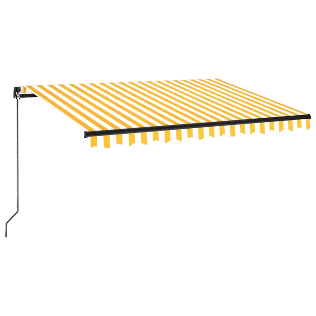 Markise Manuell Einziehbar 350x250 cm Gelb und Weiß