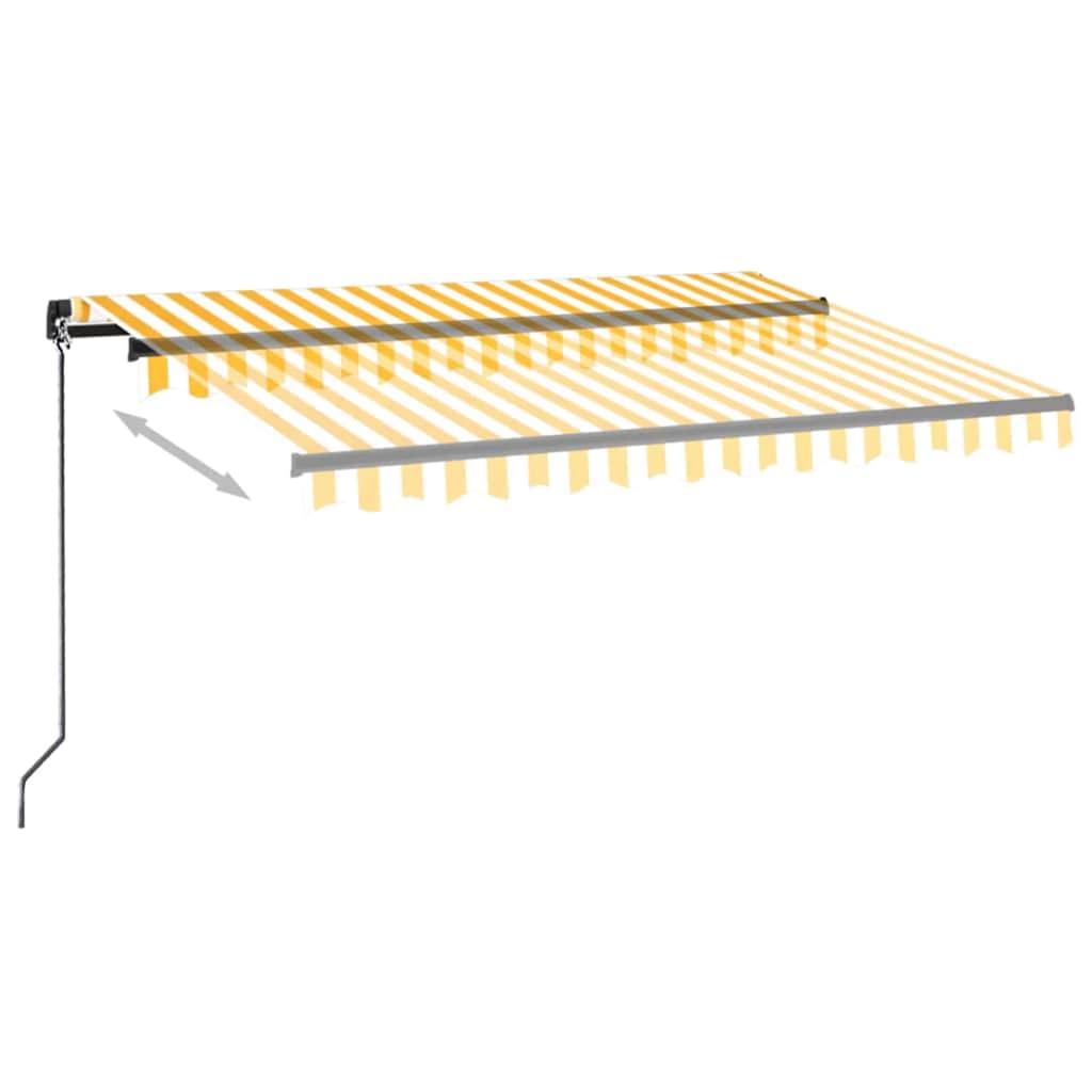 Markise Manuell Einziehbar 350x250 cm Gelb und Weiß
