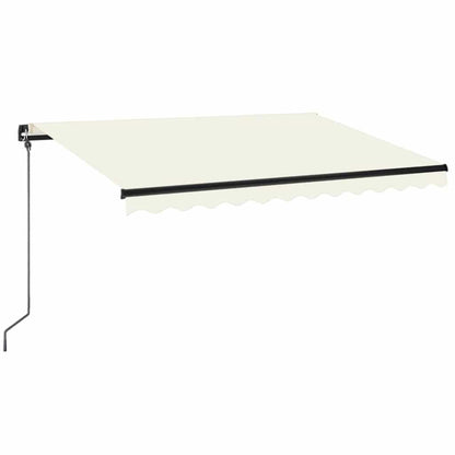 Markise Manuell Einziehbar mit LED 350x250 cm Creme