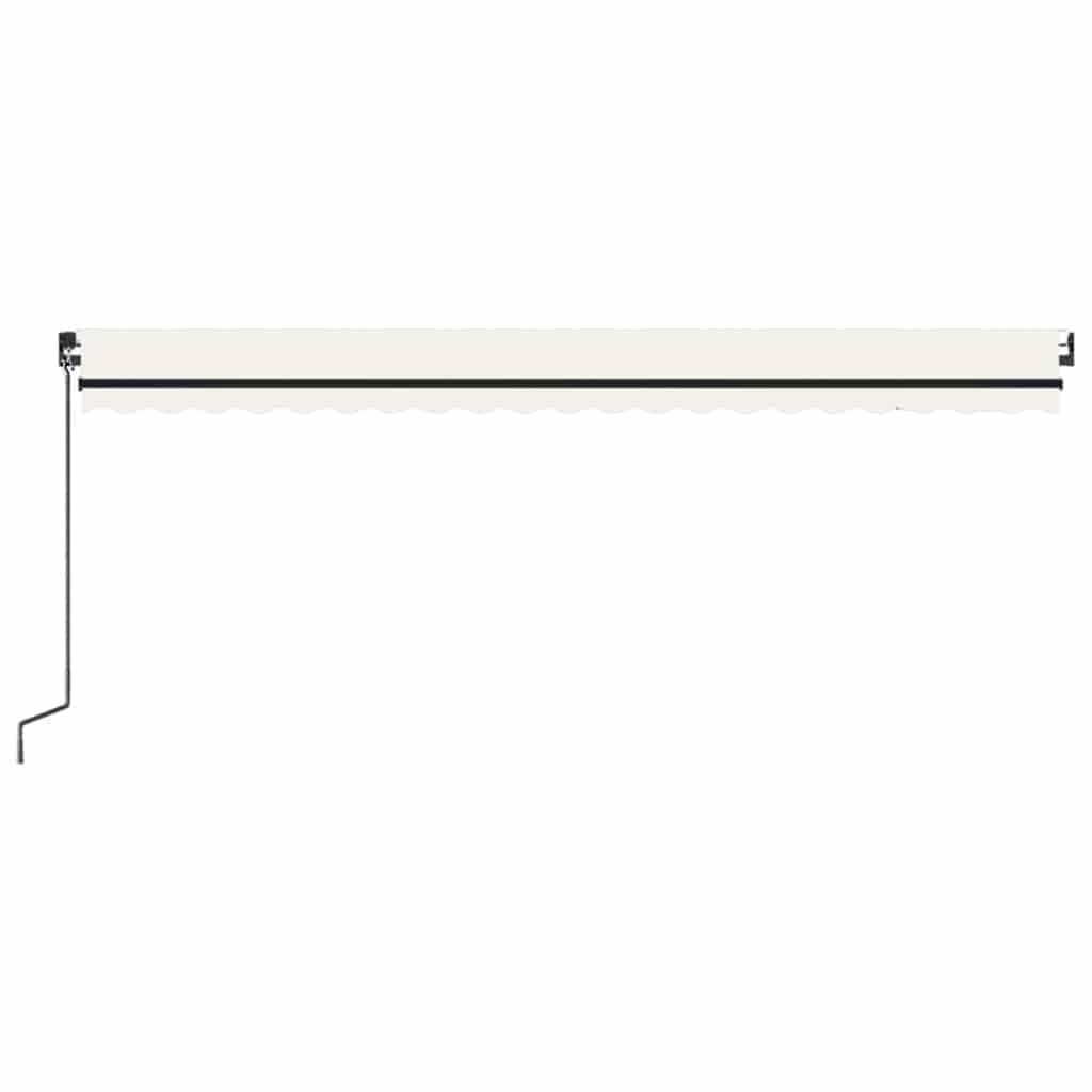 Markise Manuell Einziehbar mit LED 500x300 cm Creme