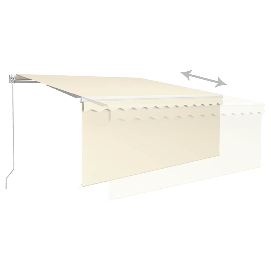Markise Manuell Einziehbar mit Rollo 3x2,5 m Creme