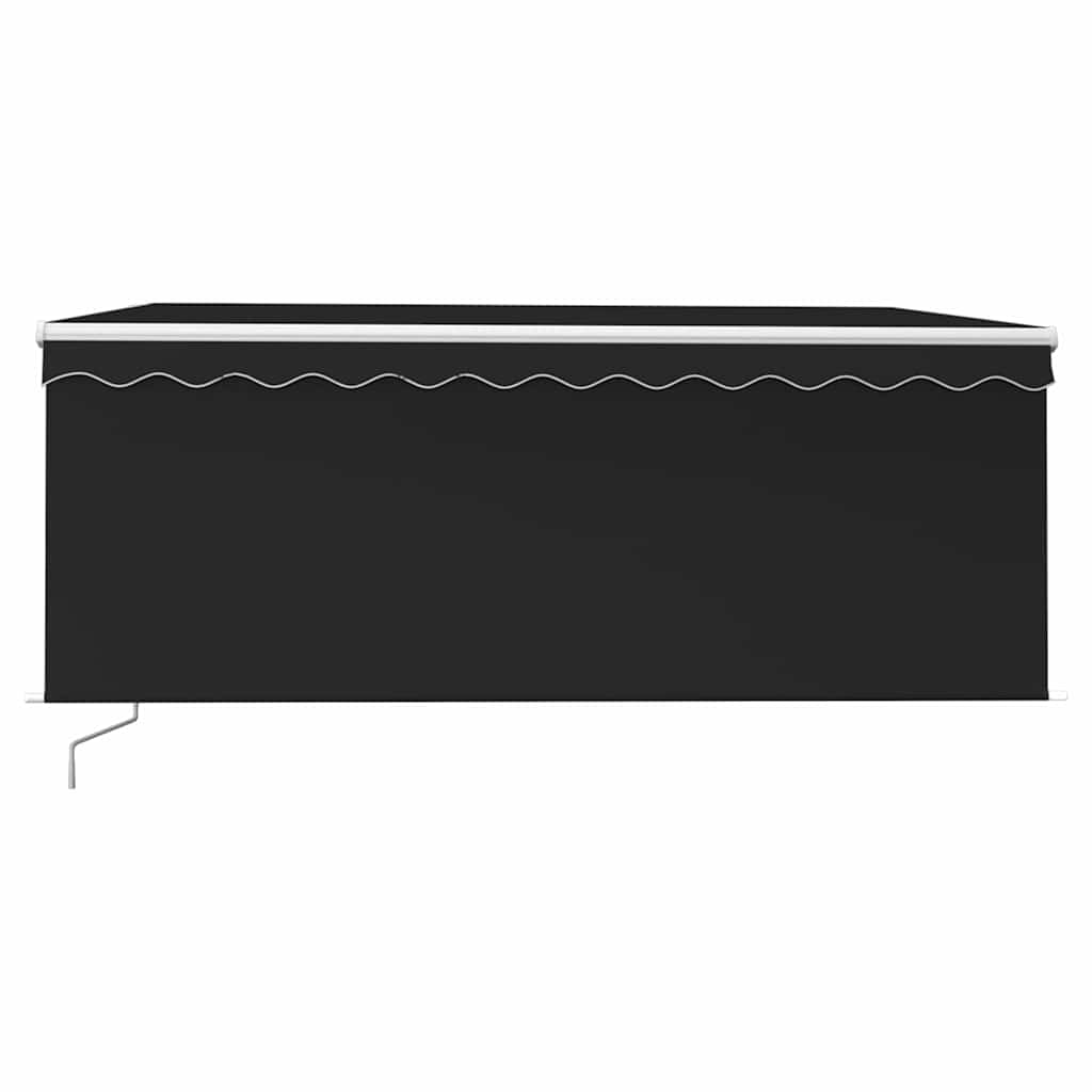 Markise Manuell Einziehbar mit Rollo 3,5x2,5 m Anthrazit