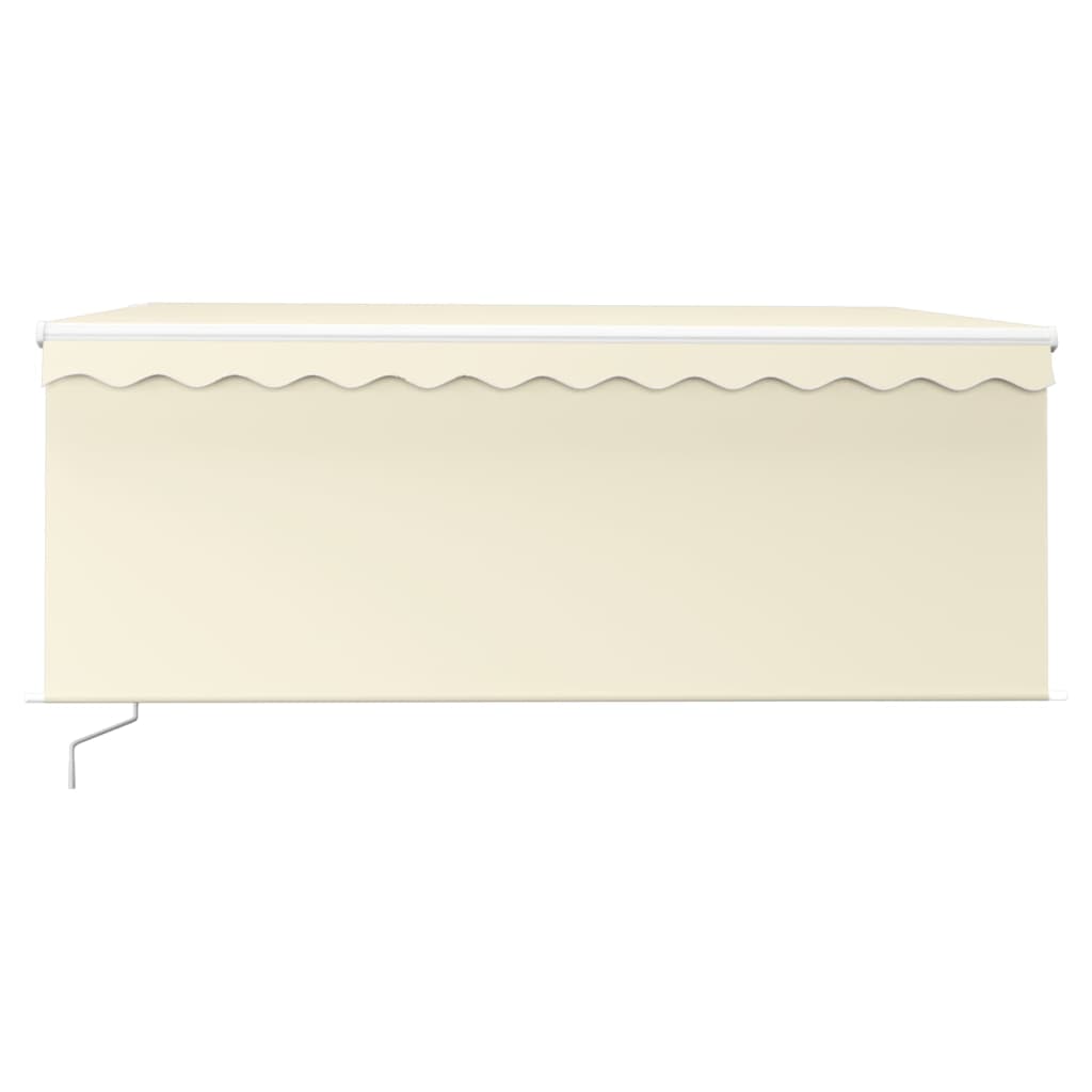 Markise Manuell Einziehbar mit Rollo & LED 3,5x2,5 m Creme