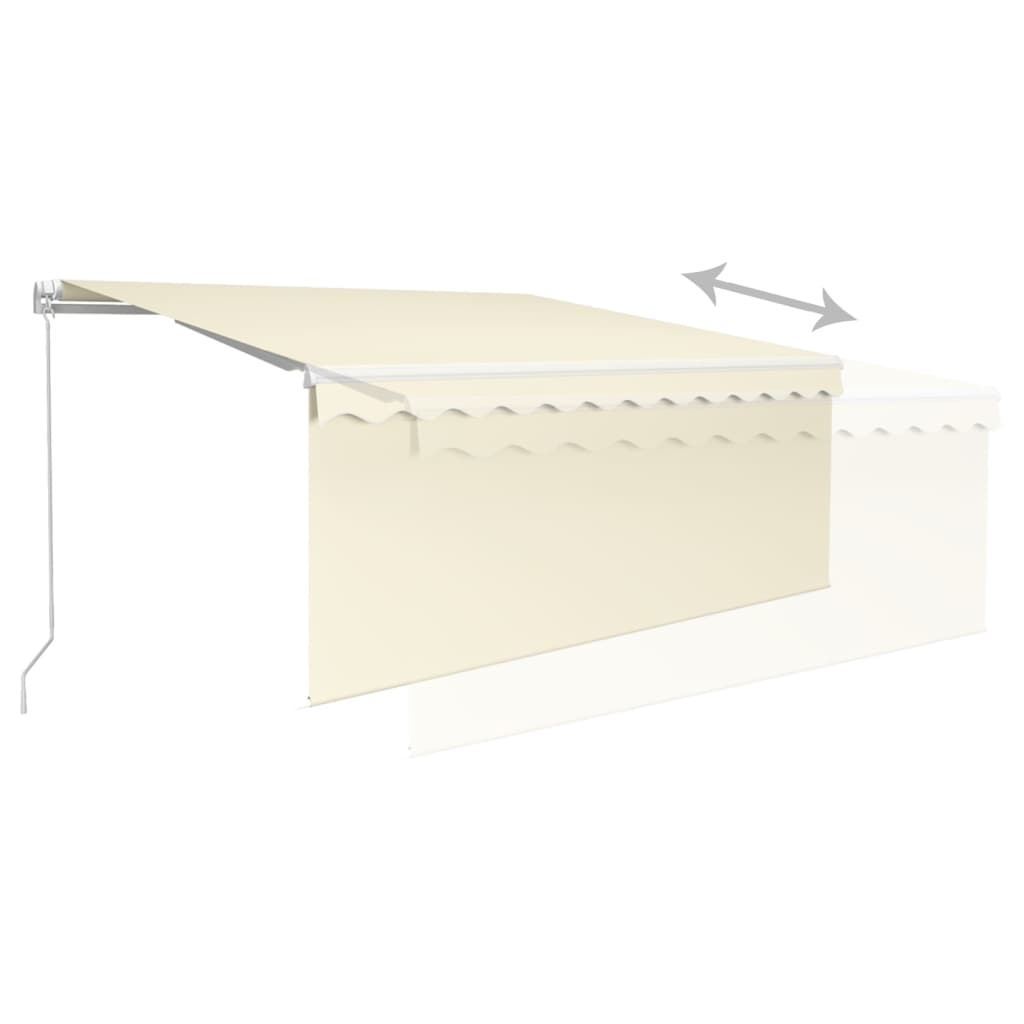 Markise Manuell Einziehbar mit Rollo & LED 3,5x2,5 m Creme