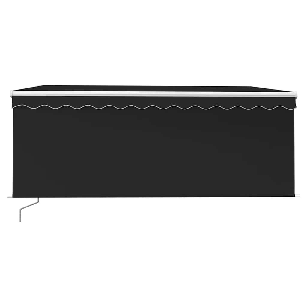 Markise Manuell Einziehbar mit Rollo LED 3,5x2,5m Anthrazit