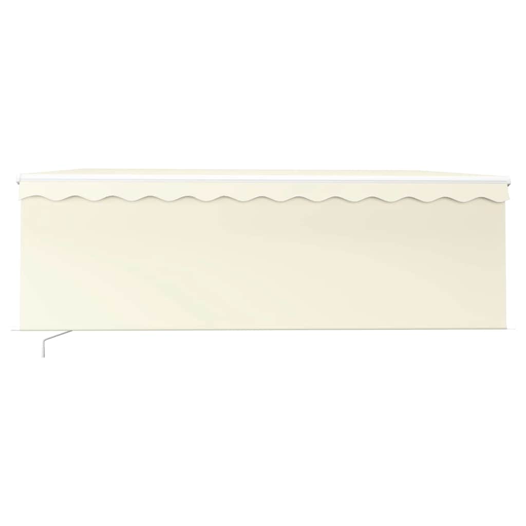 Markise Manuell Einziehbar mit Rollo & LED 4x3 m Creme