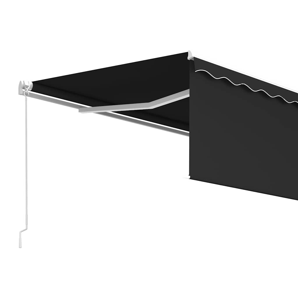 Markise Manuell Einziehbar mit Rollo 4,5x3 m Anthrazit