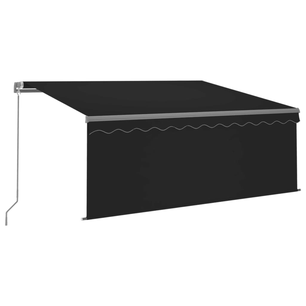 Markise Manuell Einziehbar mit Rollo 3x2,5 m Anthrazit