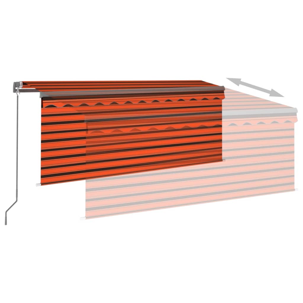 Markise Manuell Einziehbar mit Rollo 3x2,5 m Orange & Braun