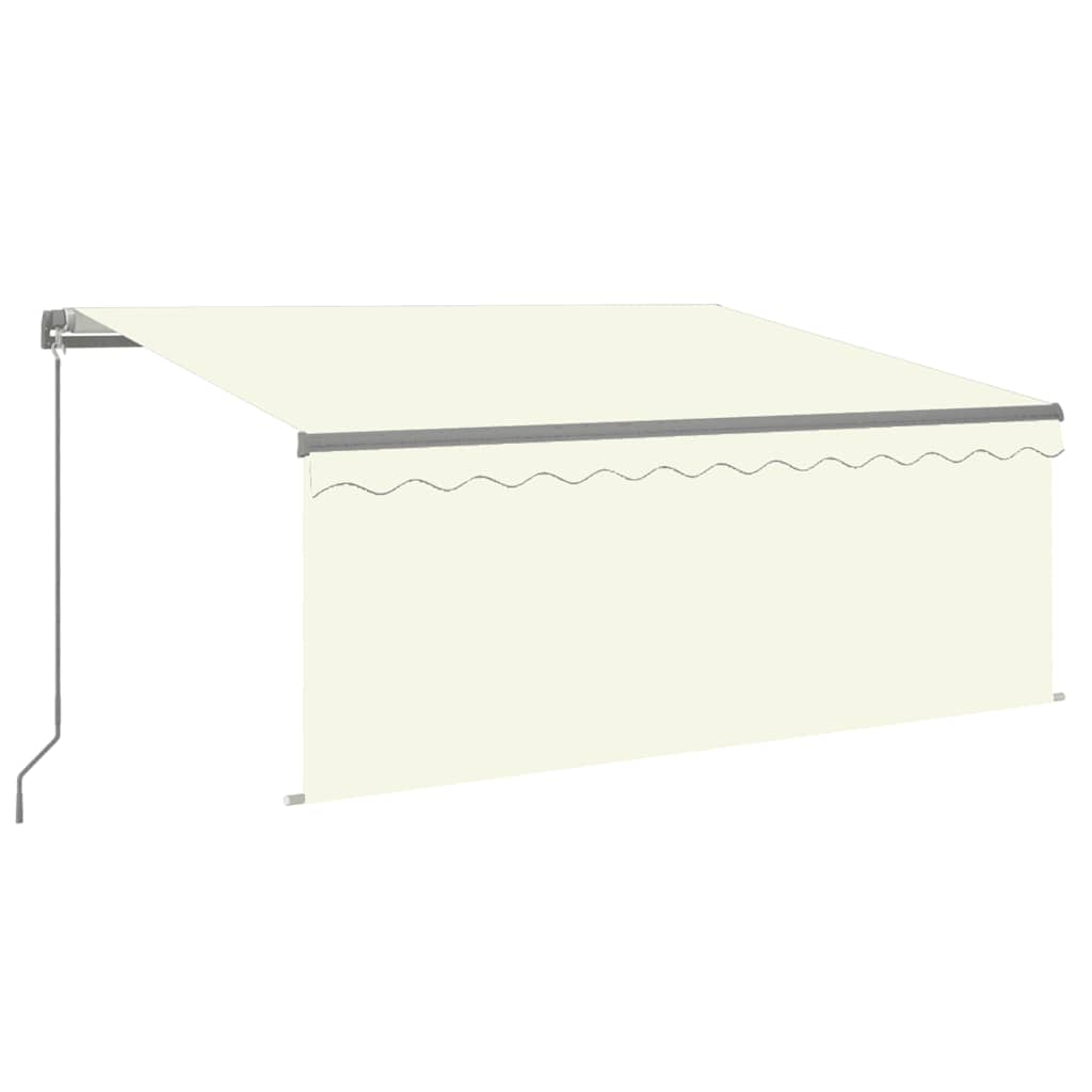 Markise Manuell Einziehbar mit Rollo & LED 3x2,5 m Creme