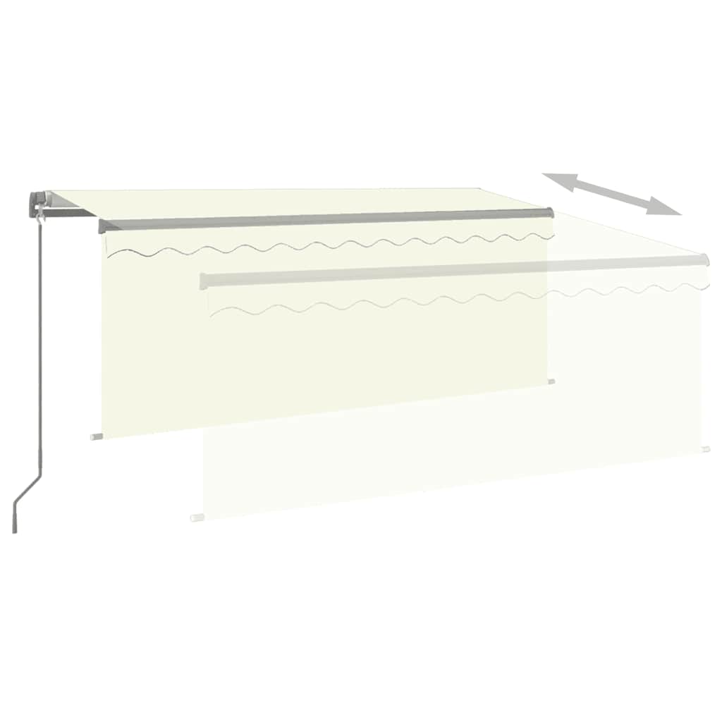 Markise Manuell Einziehbar mit Rollo 3,5x2,5 m Creme