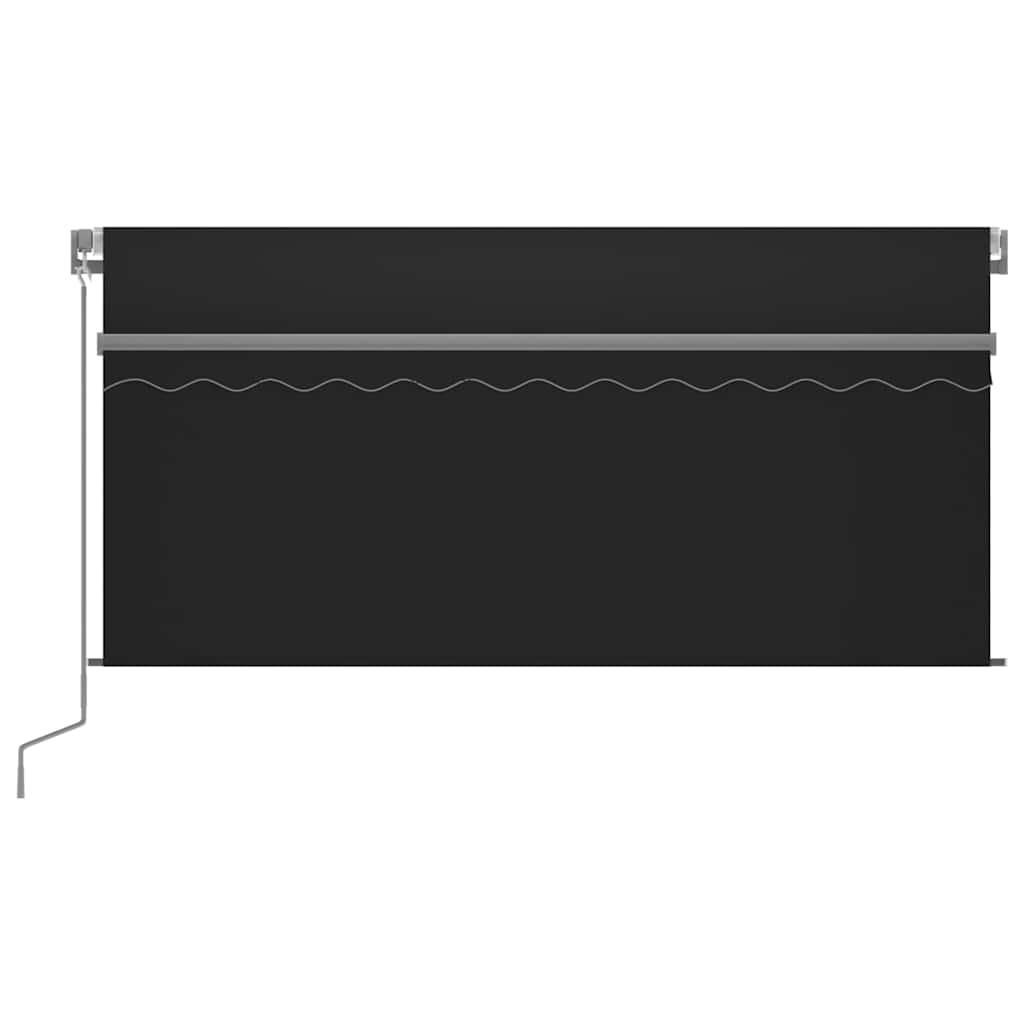 Markise Manuell Einziehbar mit Rollo & LED 3,5x2,5 m Anthrazit