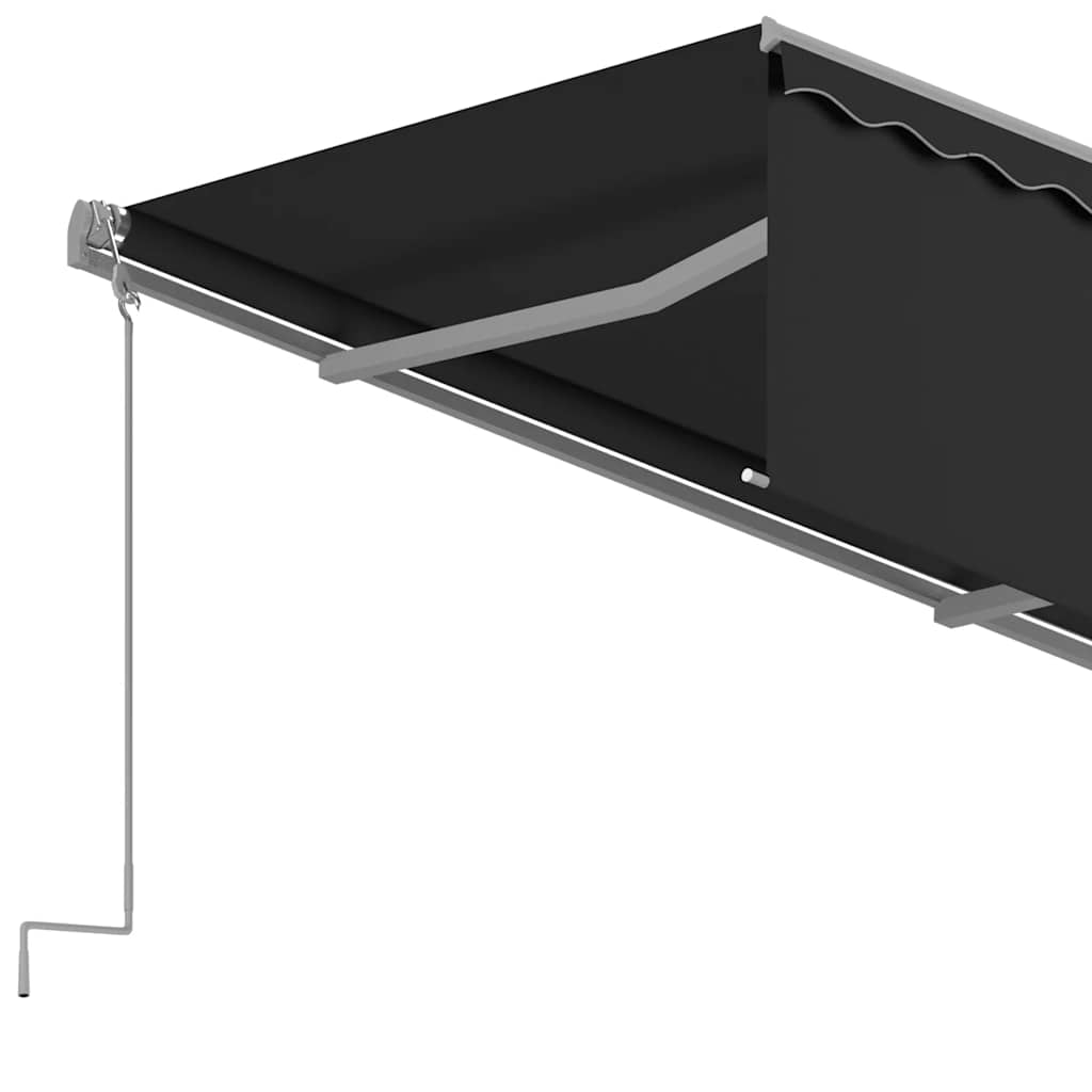 Markise Manuell Einziehbar mit Rollo 4,5x3 m Anthrazit