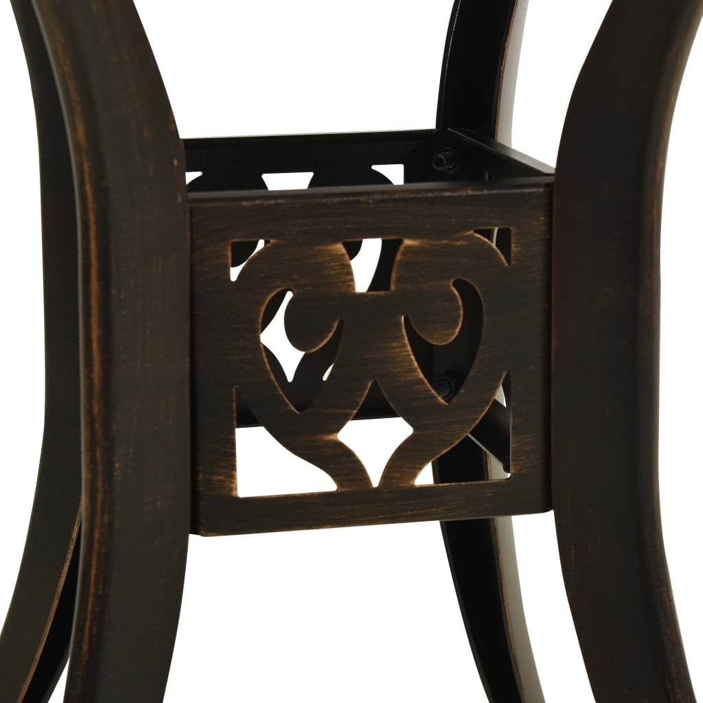 3-tlg. Bistro-Set Aluminiumguss Bronzen