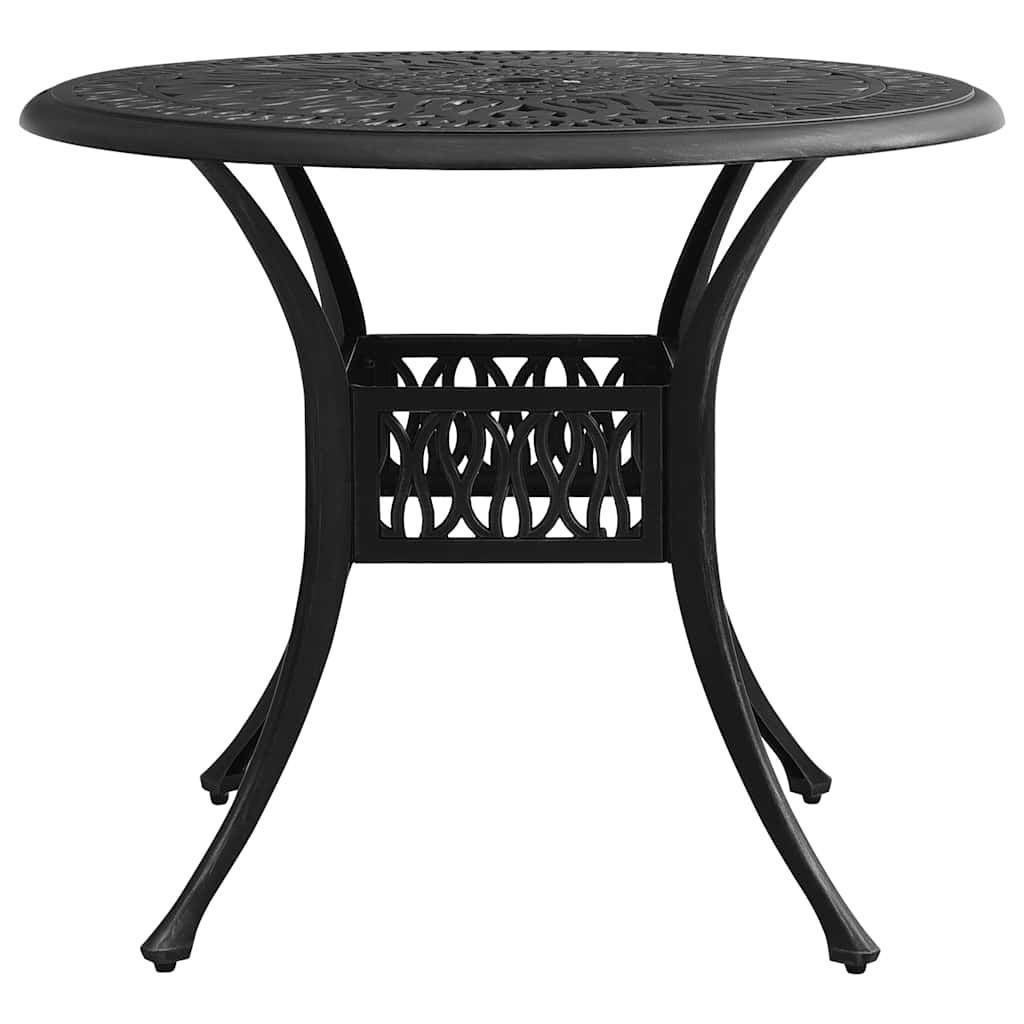 3-tlg. Bistro-Set Aluminiumguss Schwarz