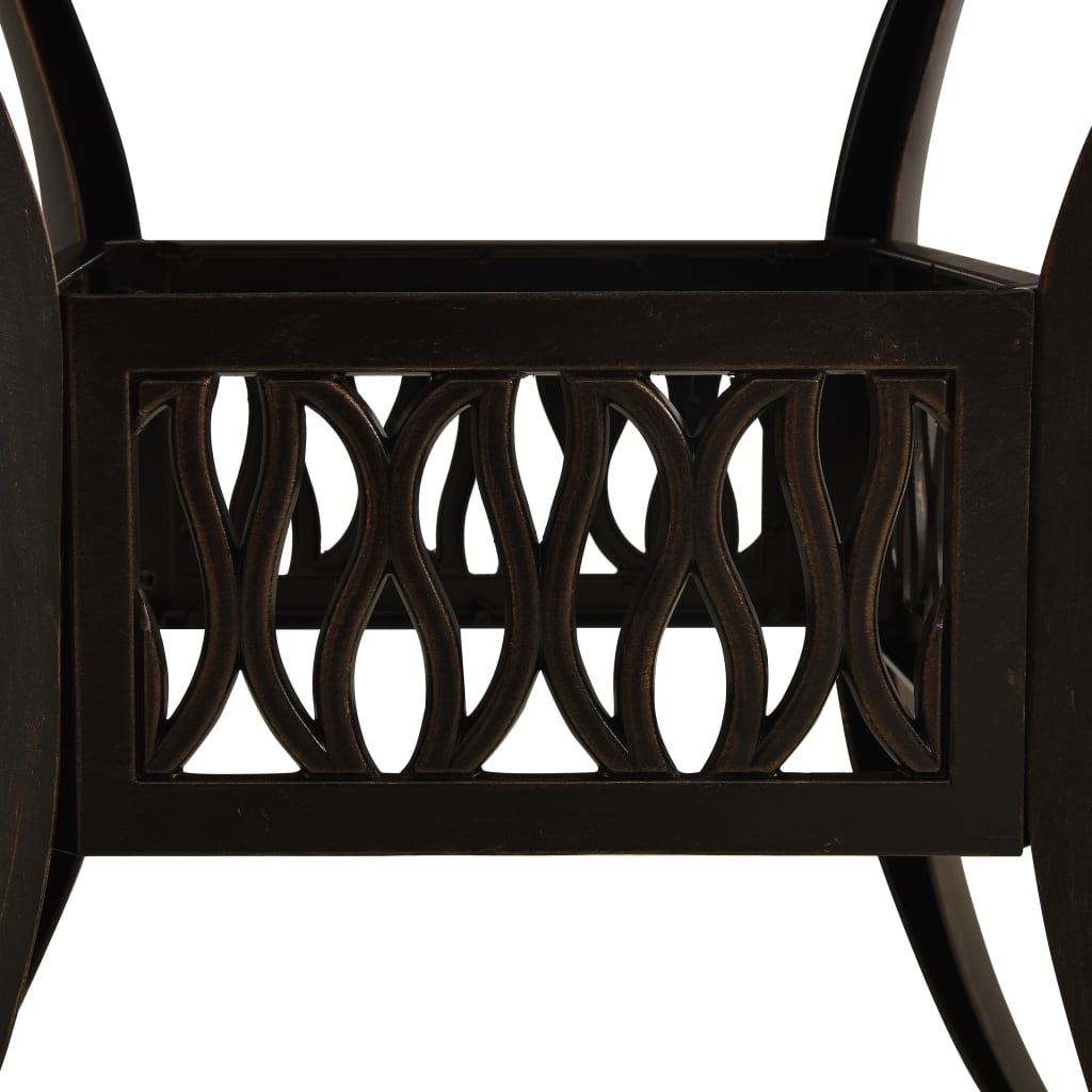 3-tlg. Bistro-Set Aluminiumguss Bronzen