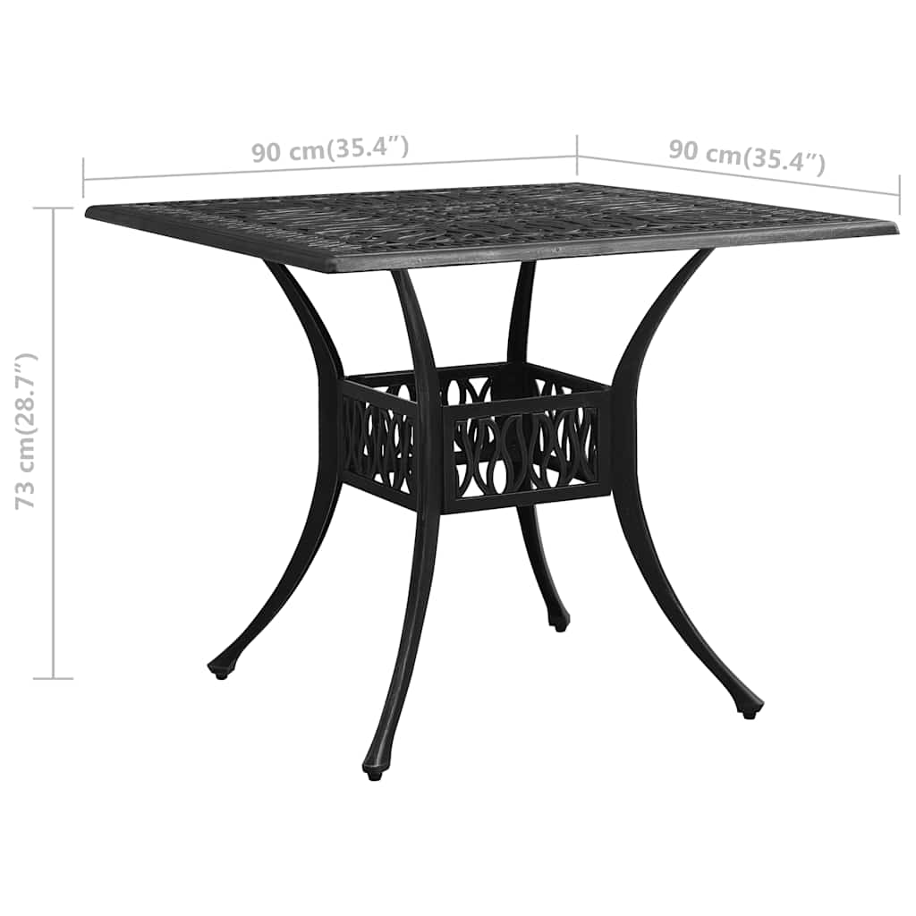 3-tlg. Bistro-Set Aluminiumguss Schwarz