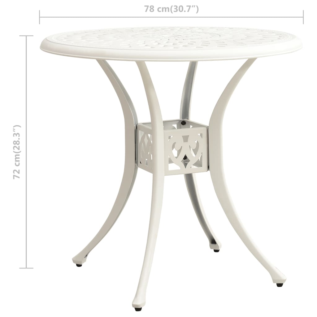 5-tlg. Bistro-Set Aluminiumguss Weiß
