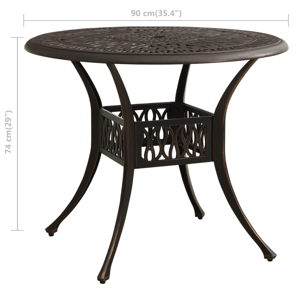 5-tlg. Bistro-Set Aluminiumguss Bronzen