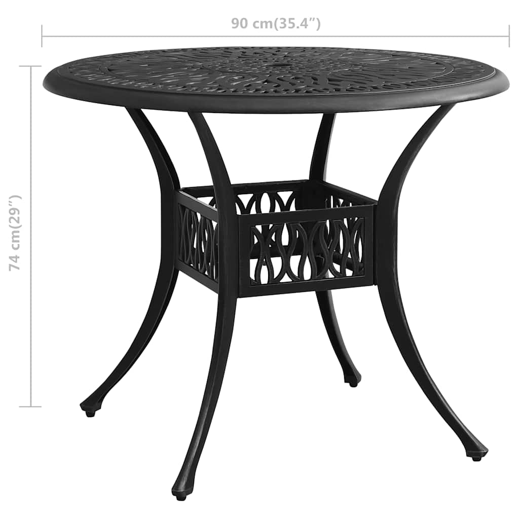 5-tlg. Bistro-Set Aluminiumguss Schwarz