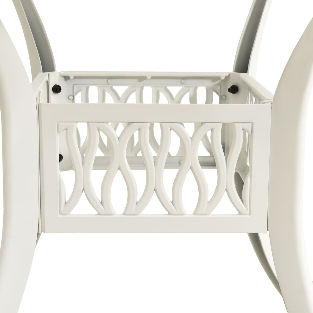 5-tlg. Bistro-Set Aluminiumguss Weiß