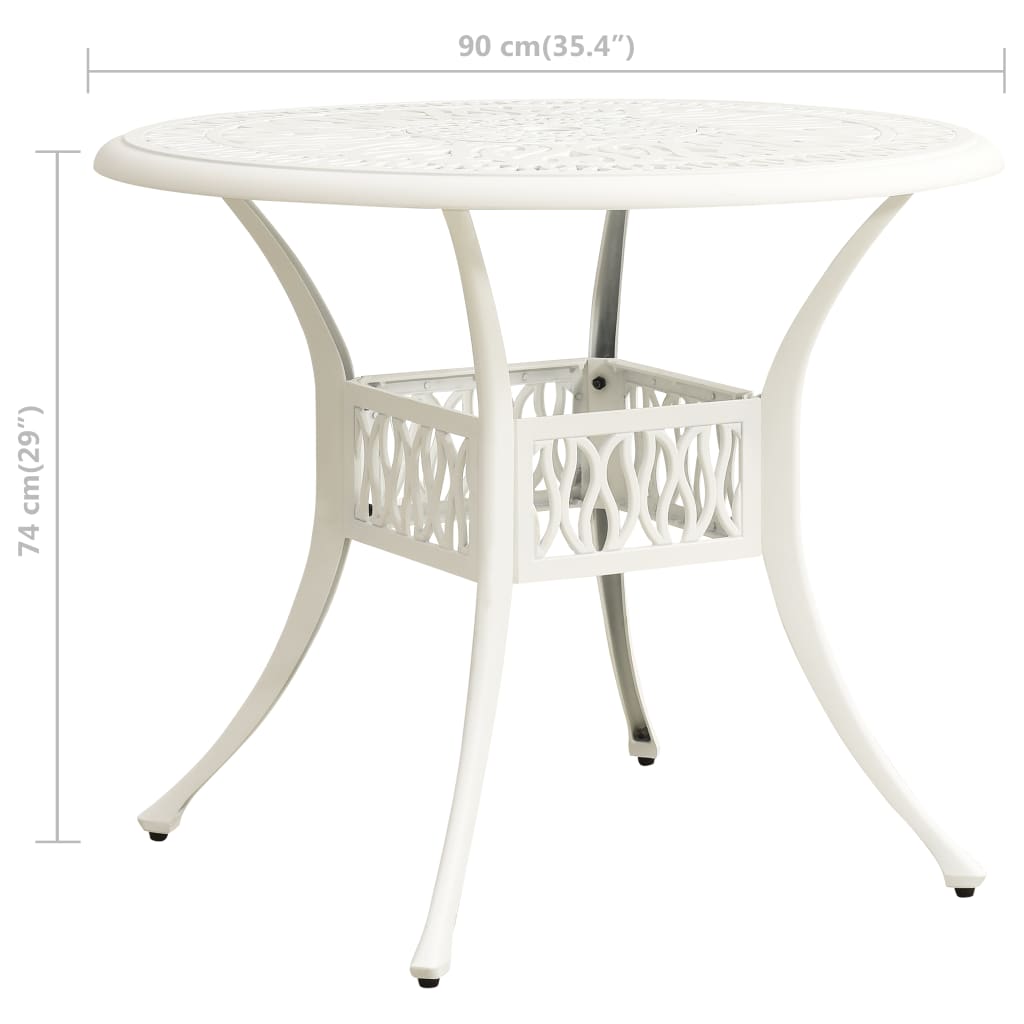 5-tlg. Bistro-Set Aluminiumguss Weiß