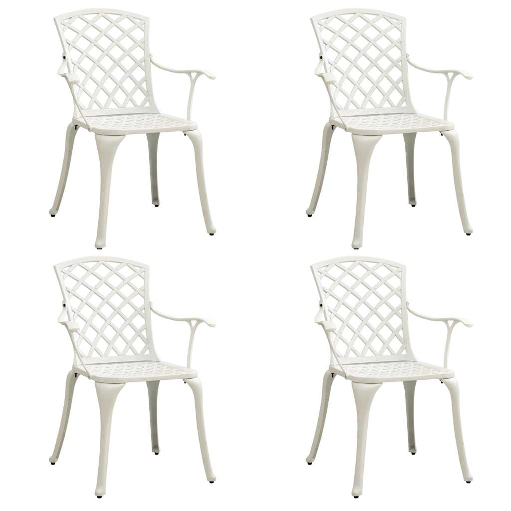 5-tlg. Bistro-Set Aluminiumguss Weiß