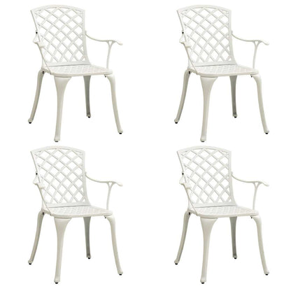 5-tlg. Bistro-Set Aluminiumguss Weiß