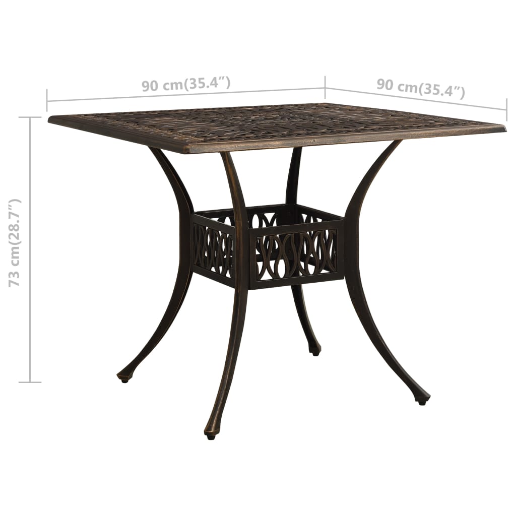 5-tlg. Bistro-Set Aluminiumguss Bronzen