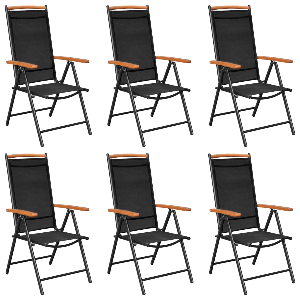 7-tlg. Garten-Essgruppe Aluminium Schwarz