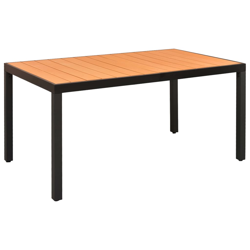 7-tlg. Garten-Essgruppe Aluminium Schwarz