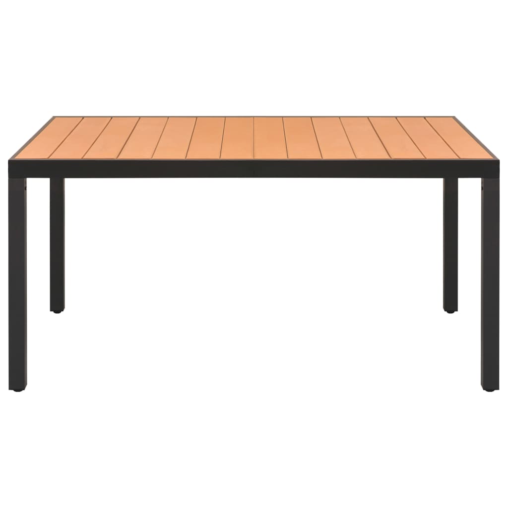 7-tlg. Garten-Essgruppe Aluminium Schwarz