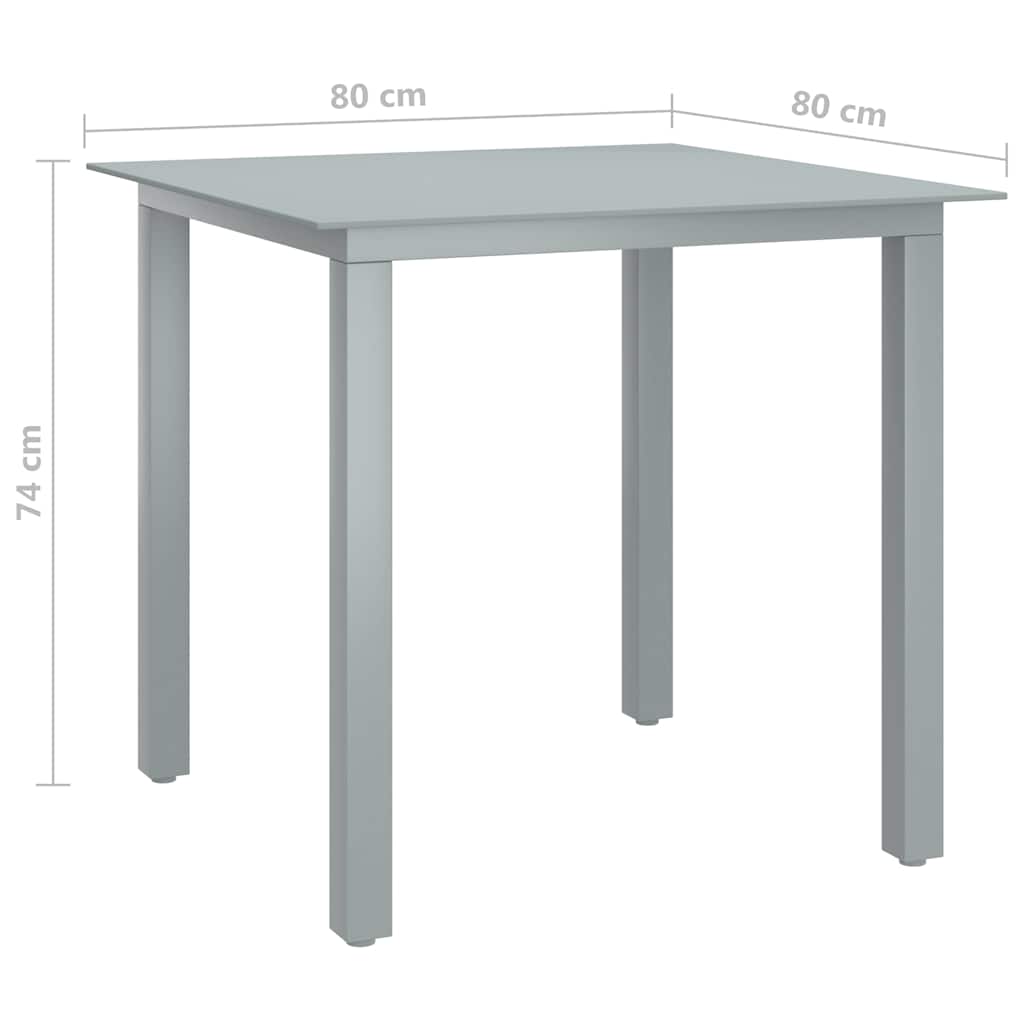 5-tlg. Garten-Essgruppe Aluminium Silbern und Schwarz