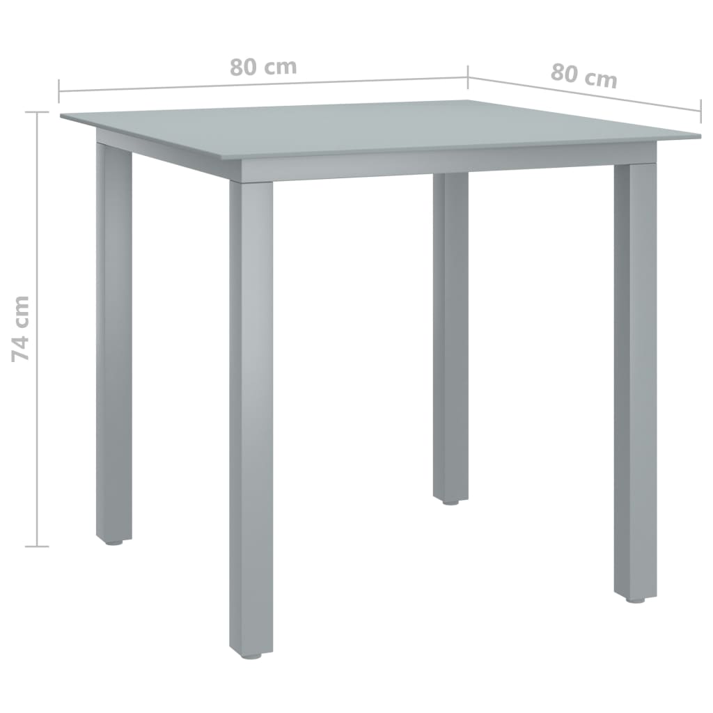 5-tlg. Garten-Essgruppe Aluminium Silbern und Schwarz