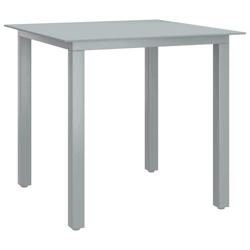 5-tlg. Garten-Essgruppe Aluminium Silbern und Schwarz