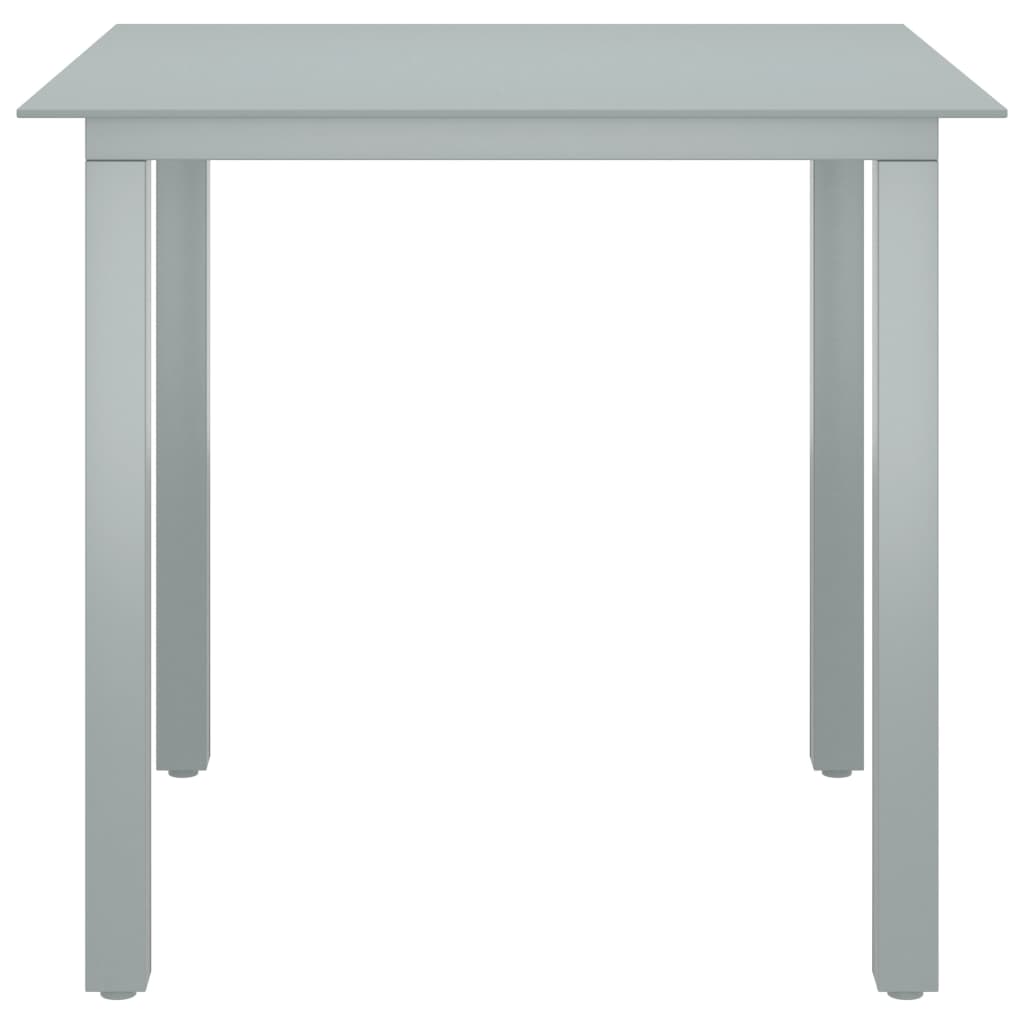 5-tlg. Garten-Essgruppe Aluminium Silbern und Schwarz