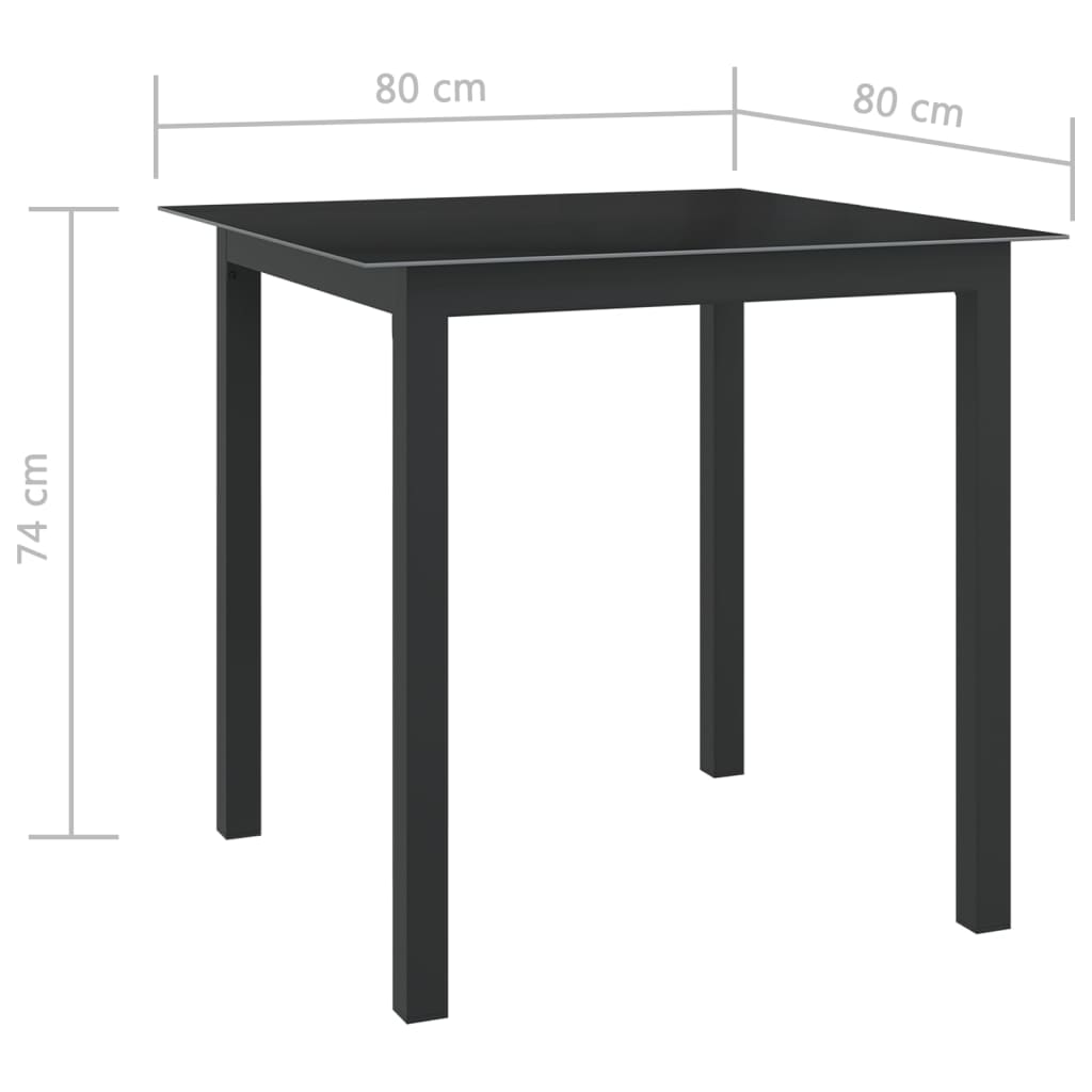 5-tlg. Garten-Essgruppe Aluminium Anthrazit