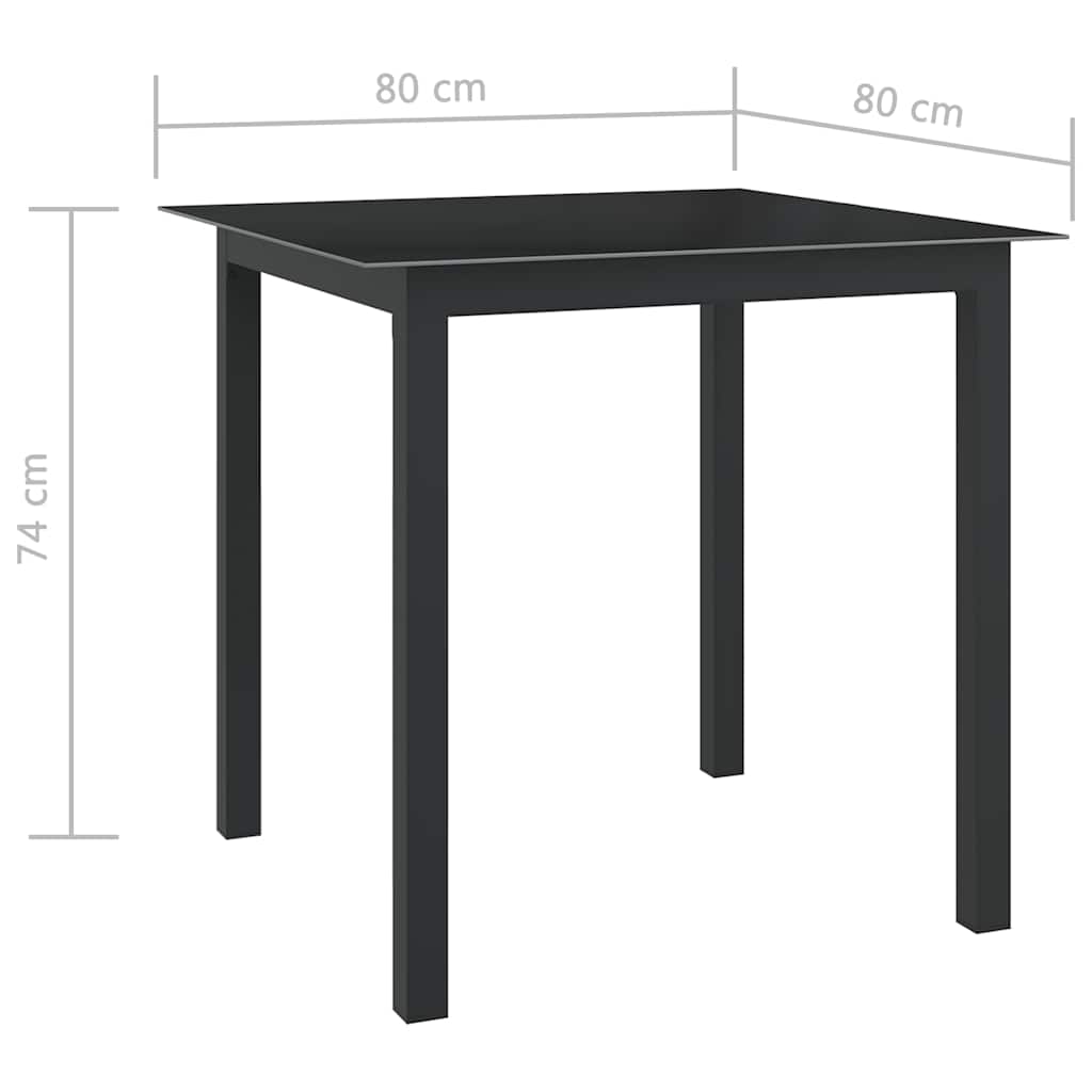 5-tlg. Garten-Essgruppe Aluminium Anthrazit