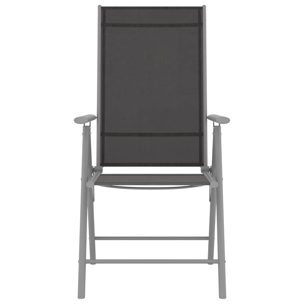 7-tlg. Garten-Essgruppe Aluminium Silbern und Schwarz