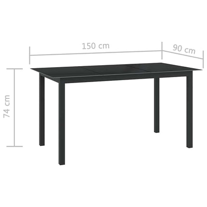 7-tlg. Garten-Essgruppe Aluminium Anthrazit